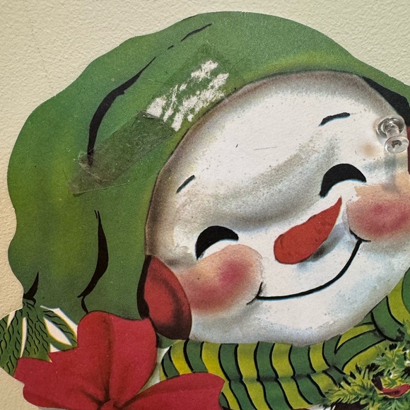 Vintage die cut snowman - Picture 5 of 7